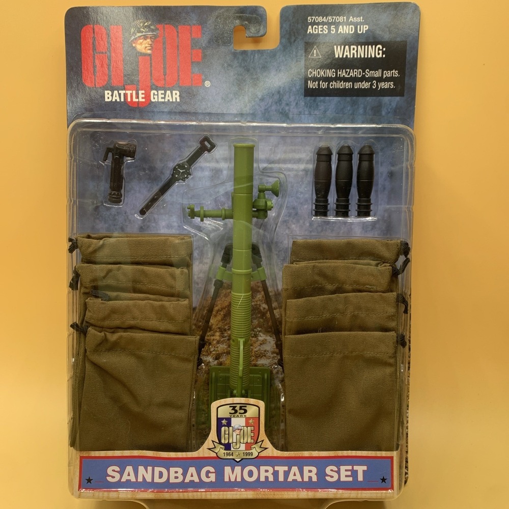 GI Joe Battle Gear Accessory Pack Sandbag Mortar Set 1999 New Sealed